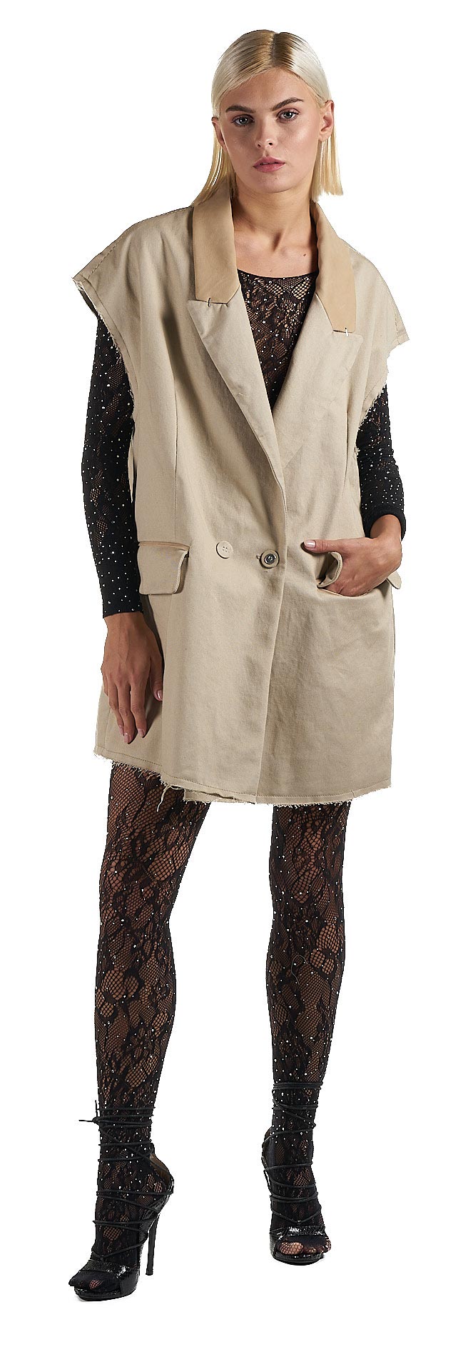 DANIELE BASTA LEATHER AND SILVER JACKET 